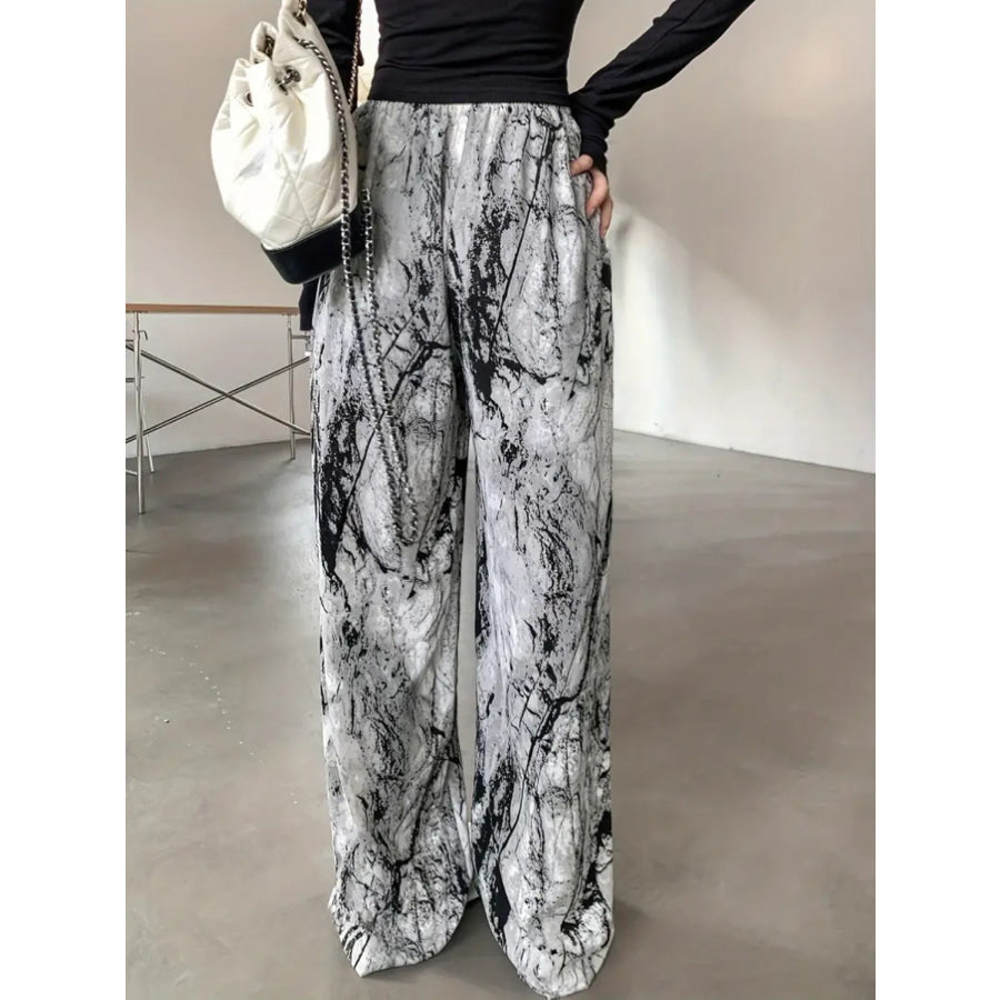 Printed Wide Leg Pants Apparel and Accessories