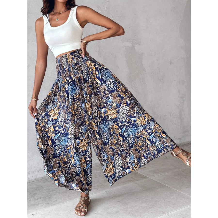 Printed Wide-Leg Pants Apparel and Accessories