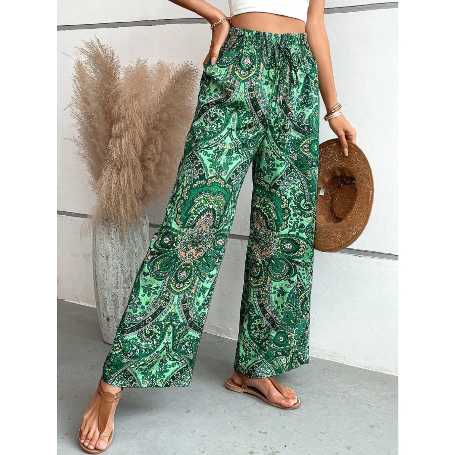 Printed Wide Leg Pants Apparel and Accessories