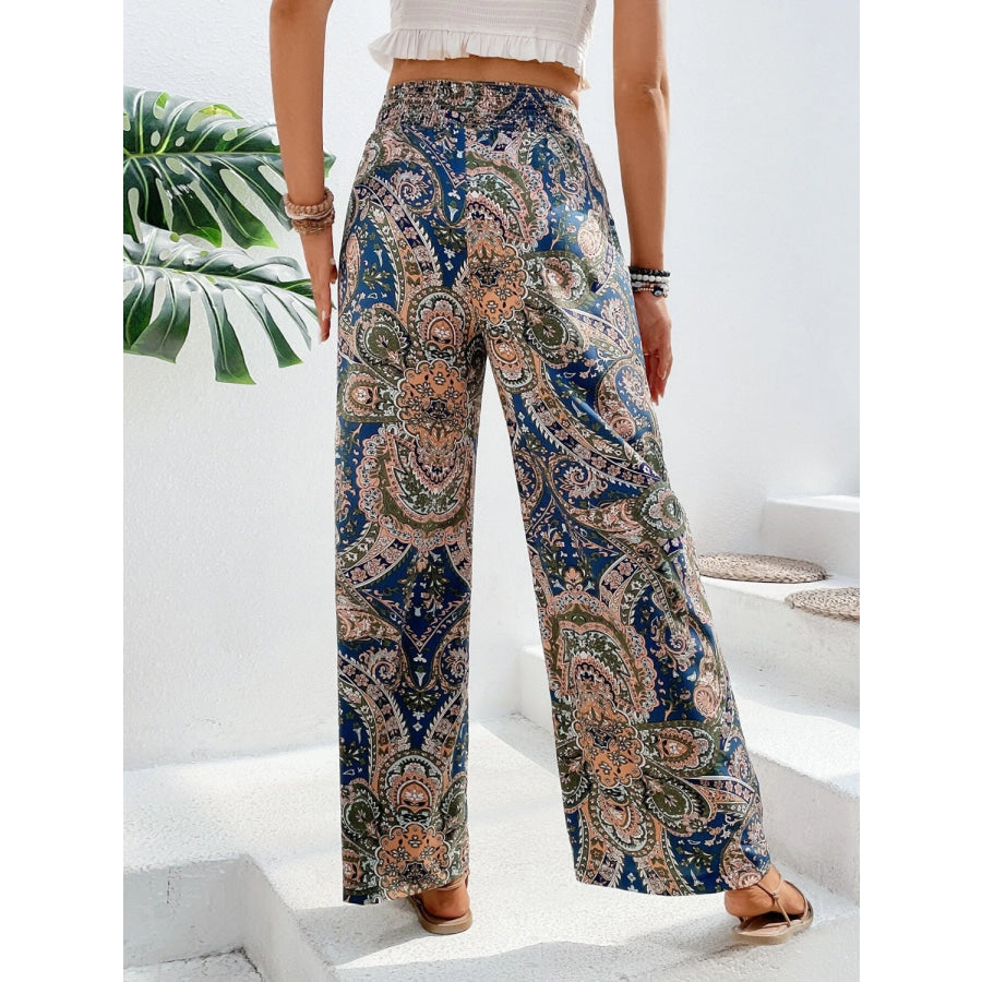 Printed Wide Leg Pants Apparel and Accessories