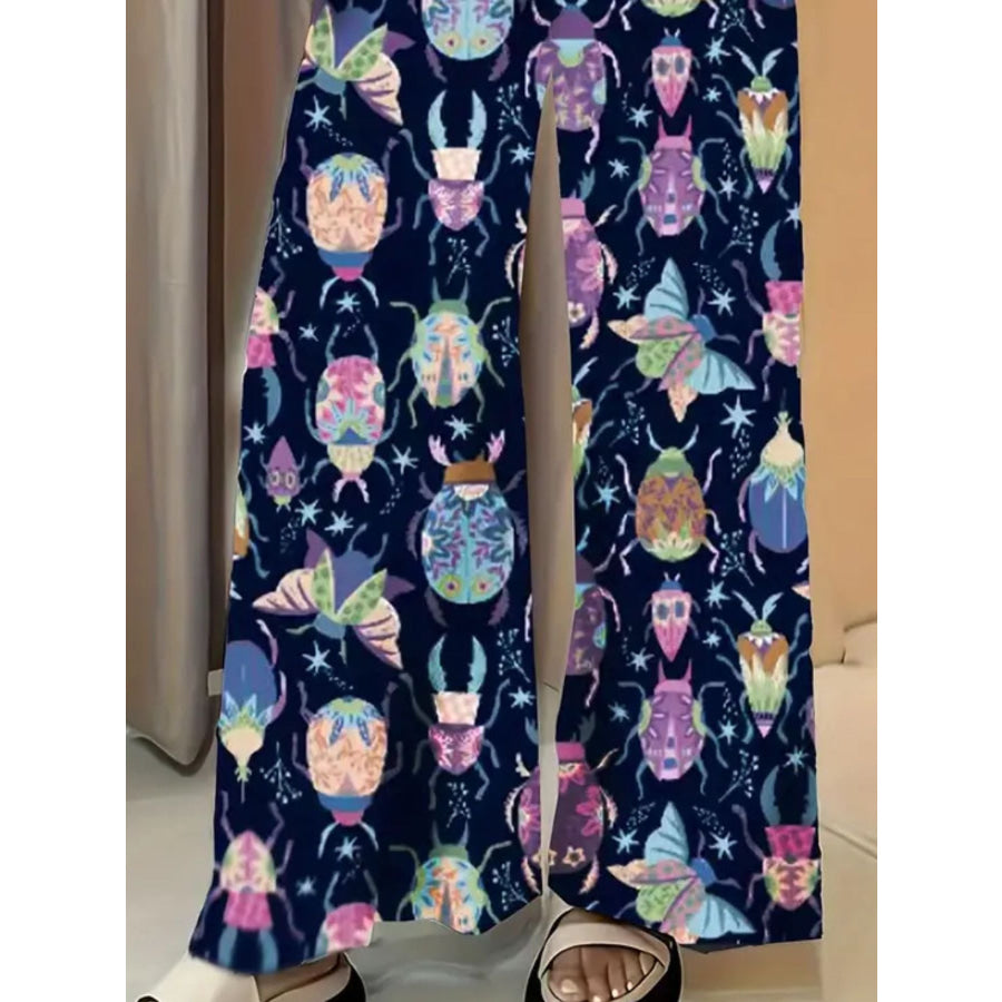 Printed Wide Leg Pants Apparel and Accessories