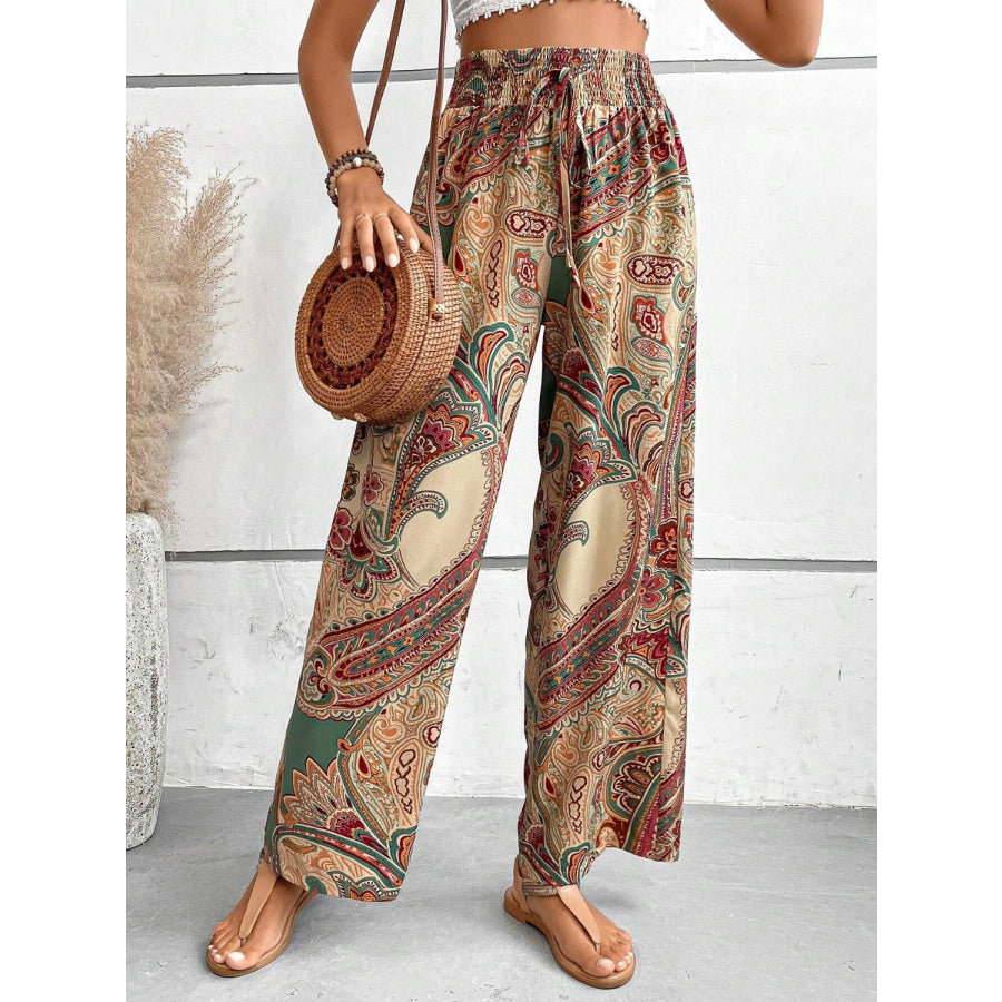 Printed Wide Leg Pants Apparel and Accessories