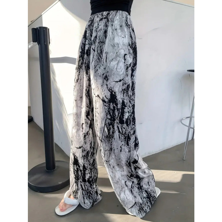 Printed Wide Leg Pants Apparel and Accessories