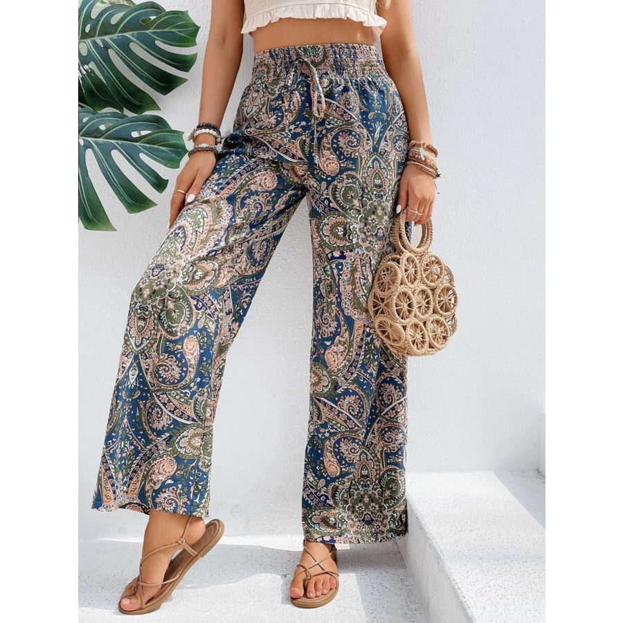Printed Wide Leg Pants Apparel and Accessories