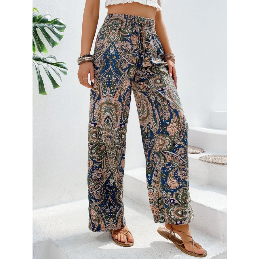 Printed Wide Leg Pants Apparel and Accessories
