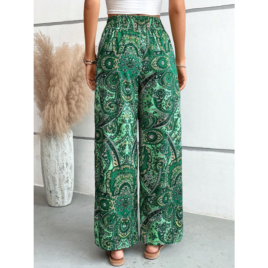 Printed Wide Leg Pants Apparel and Accessories