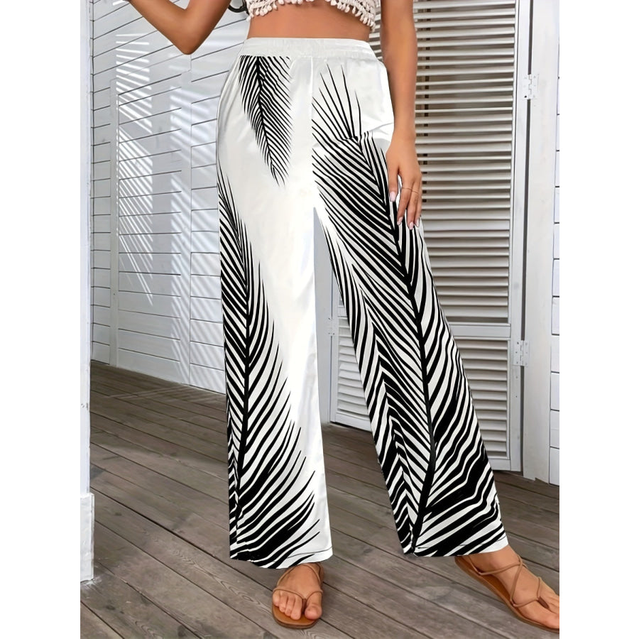 Printed Wide Leg Pants Apparel and Accessories