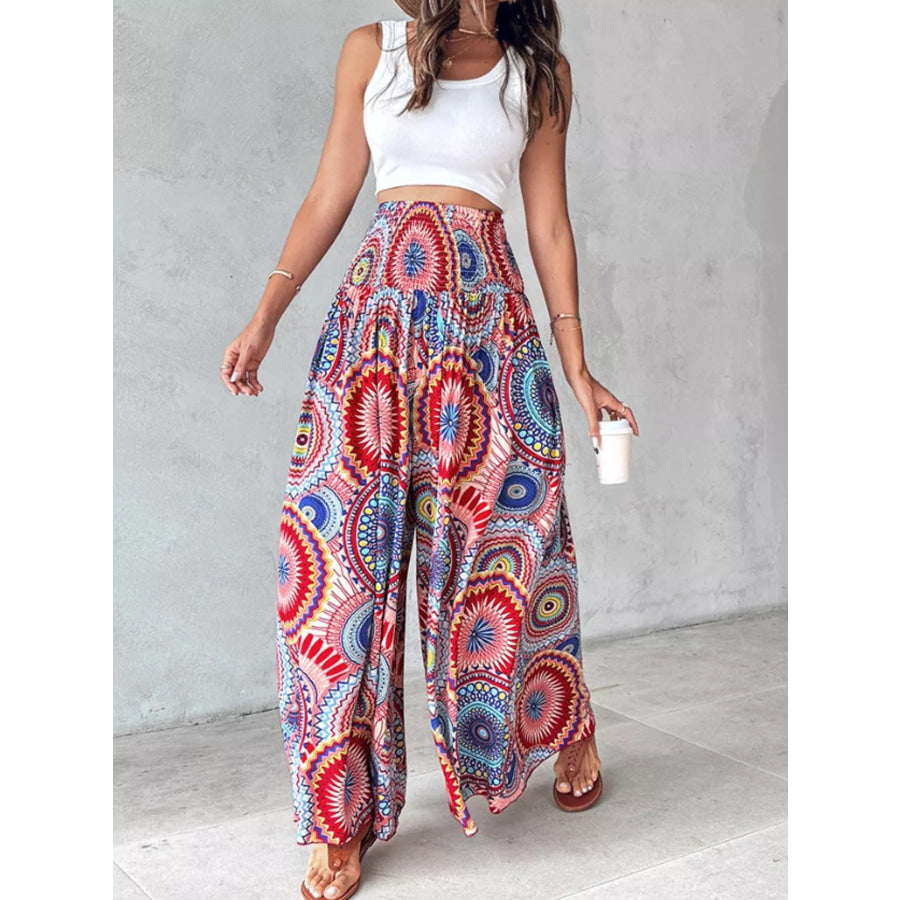 Printed Wide-Leg Pants Apparel and Accessories