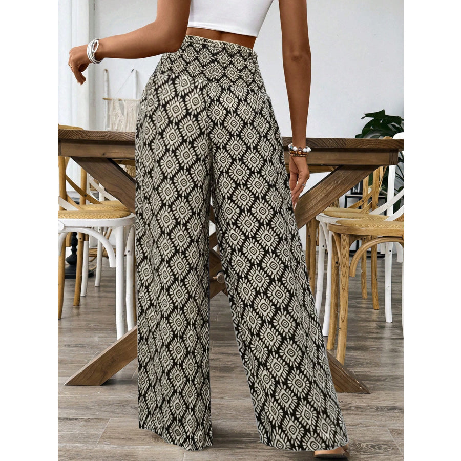 Printed Wide Leg Pants Apparel and Accessories