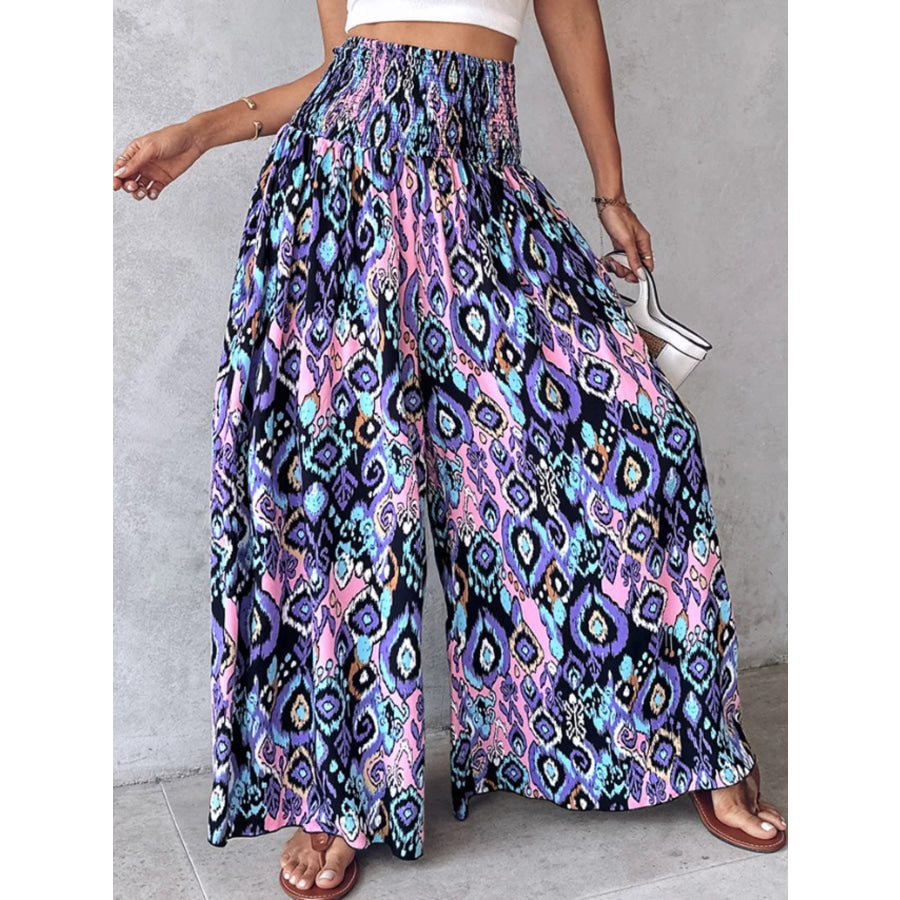 Printed Wide-Leg Pants Apparel and Accessories