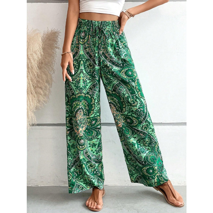 Printed Wide Leg Pants Apparel and Accessories