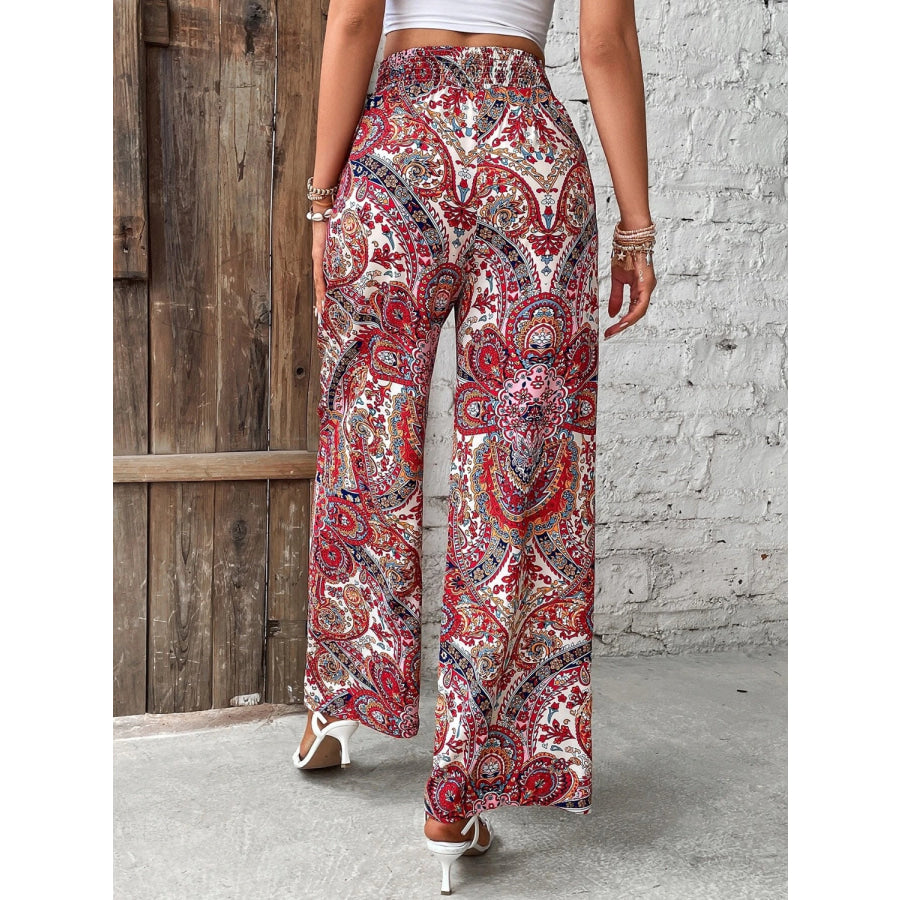 Printed Wide Leg Pants Apparel and Accessories