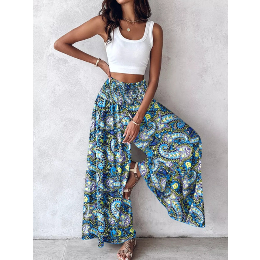 Printed Wide-Leg Pants Apparel and Accessories
