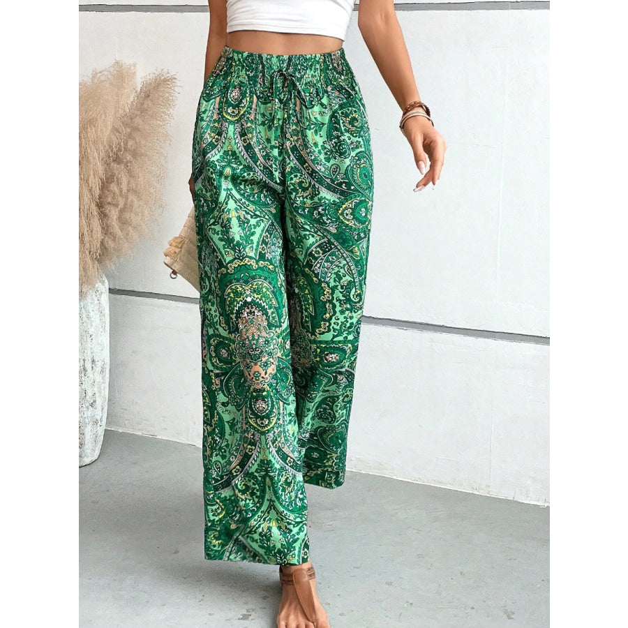 Printed Wide Leg Pants Apparel and Accessories