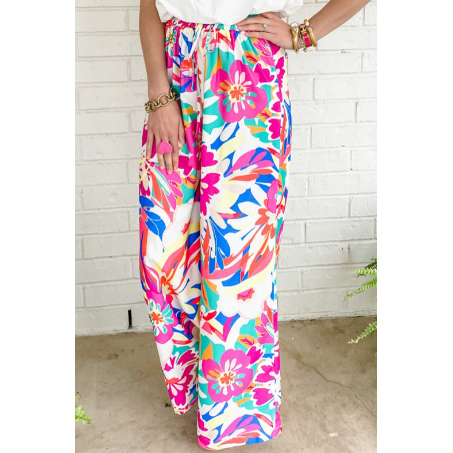Printed Wide Leg Pants Apparel and Accessories