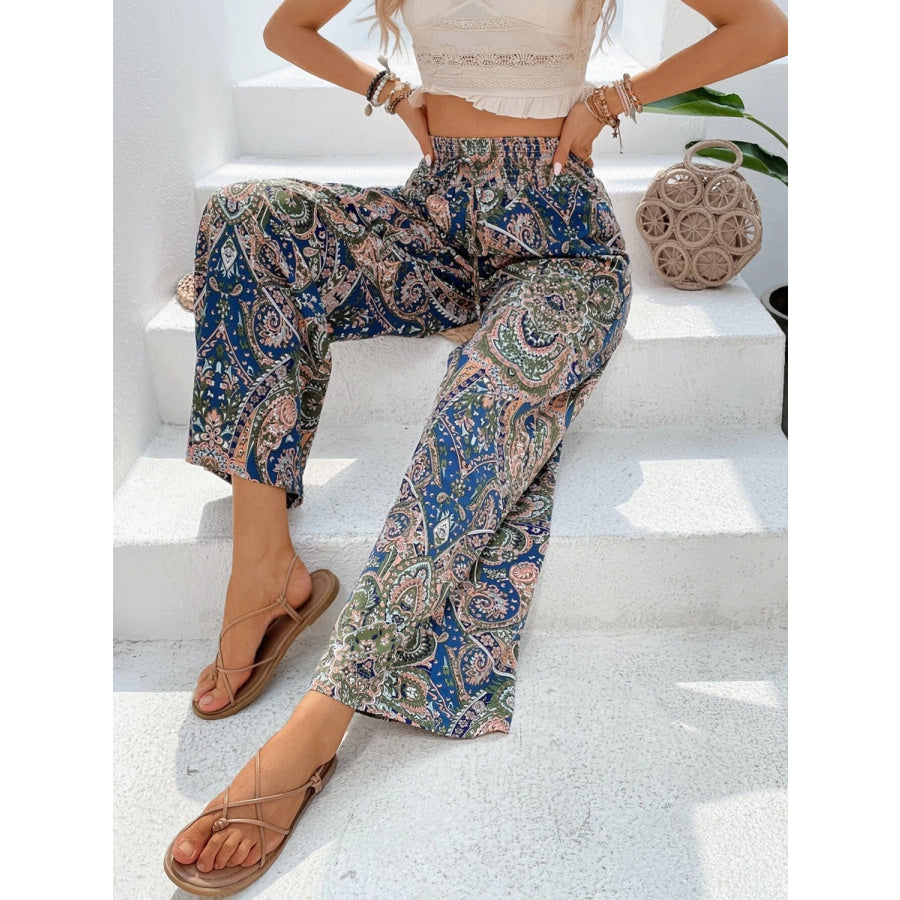 Printed Wide Leg Pants Apparel and Accessories