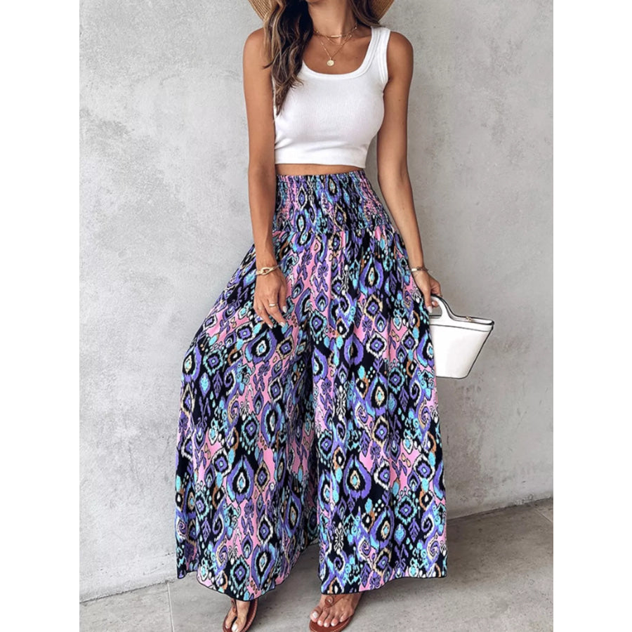 Printed Wide-Leg Pants Apparel and Accessories