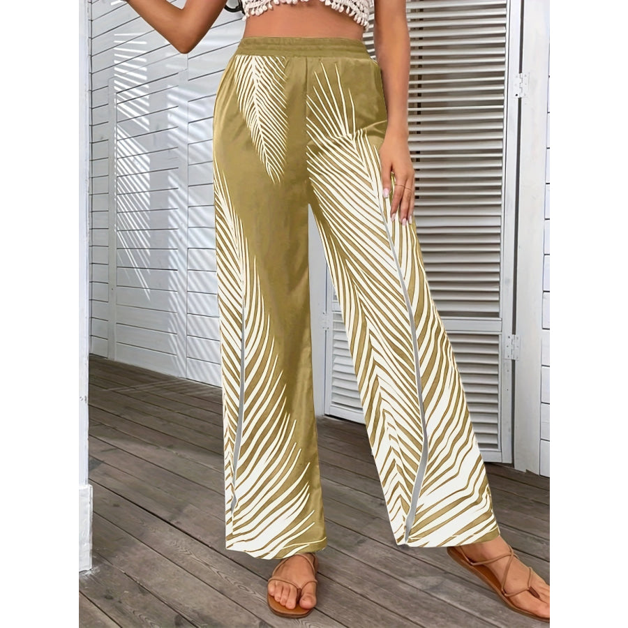 Printed Wide Leg Pants Apparel and Accessories