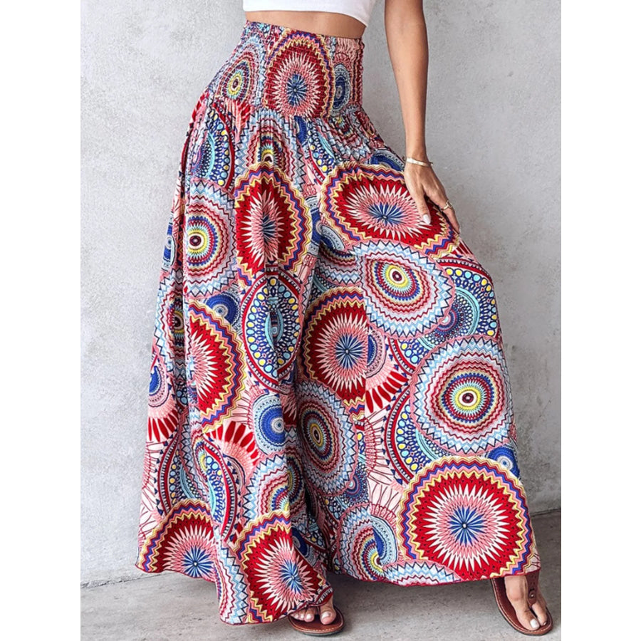 Printed Wide-Leg Pants Apparel and Accessories