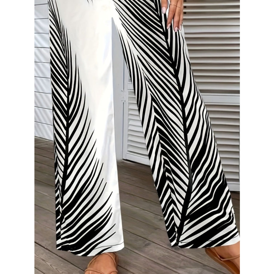 Printed Wide Leg Pants Apparel and Accessories