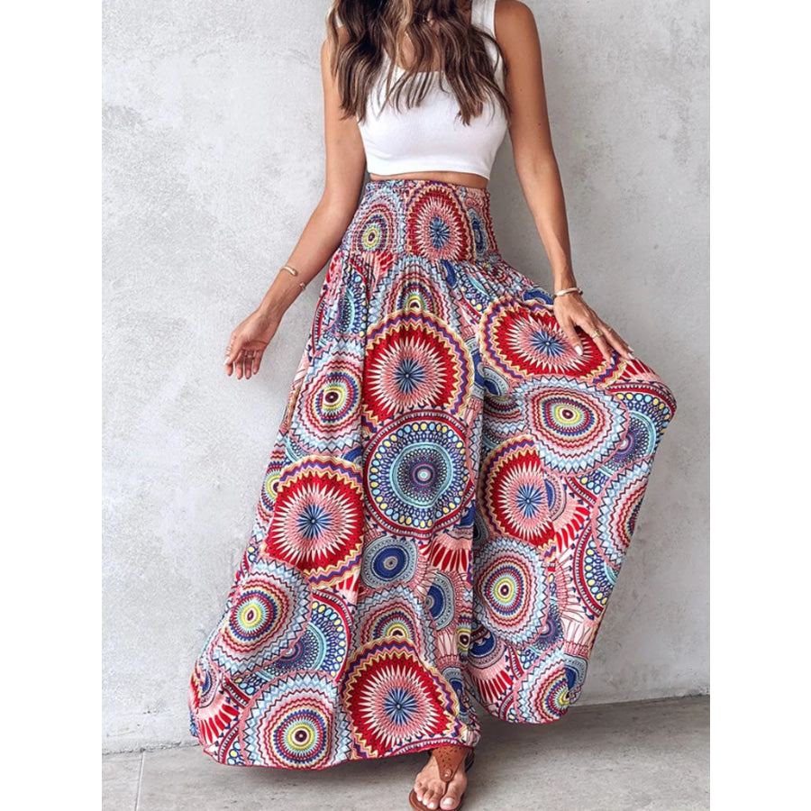 Printed Wide-Leg Pants Scarlet / S Apparel and Accessories