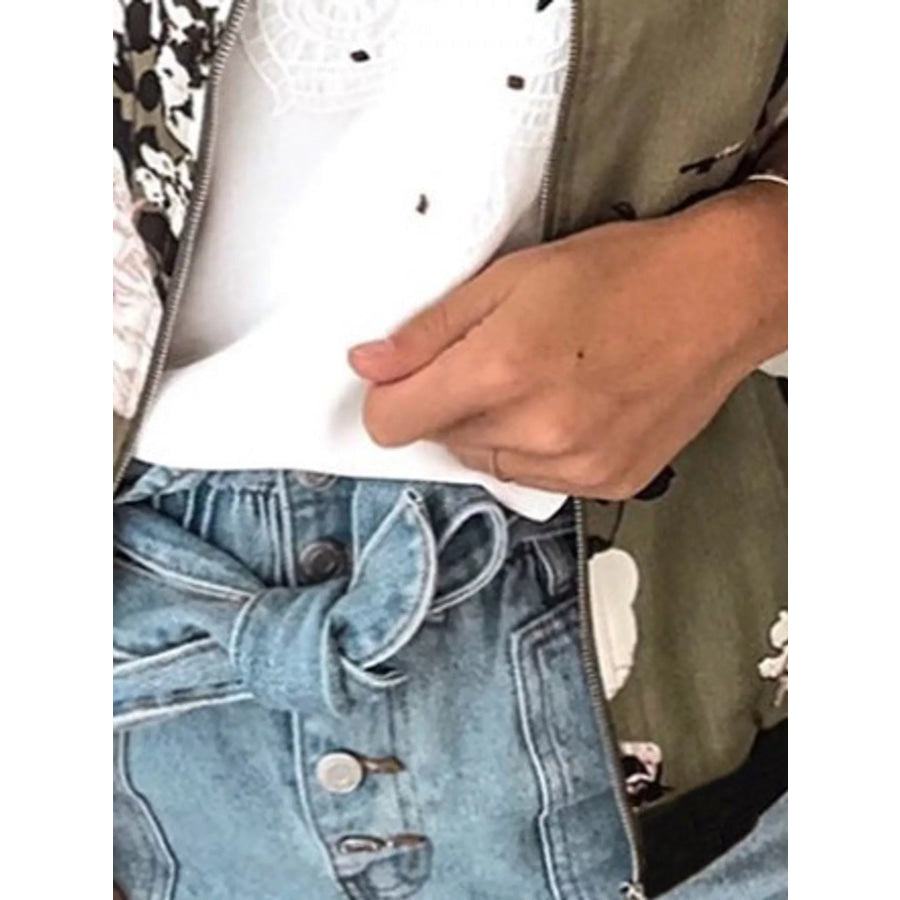 Printed Zip-Up Bomber Jacket Apparel and Accessories
