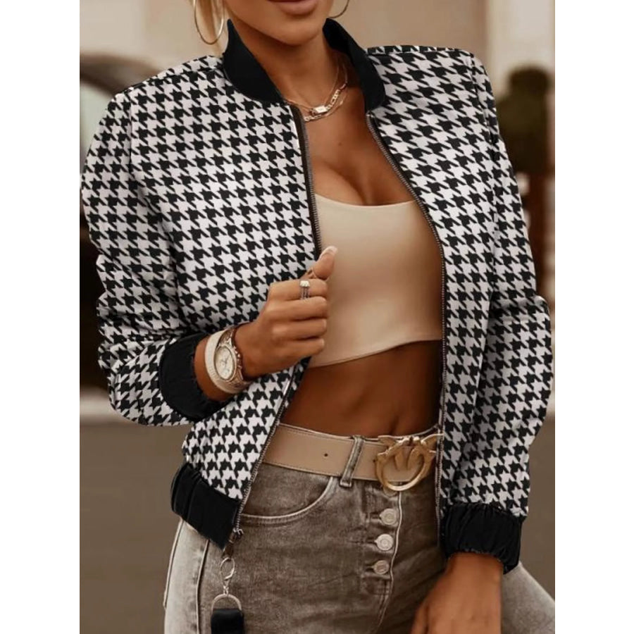 Printed Zip-Up Bomber Jacket Apparel and Accessories