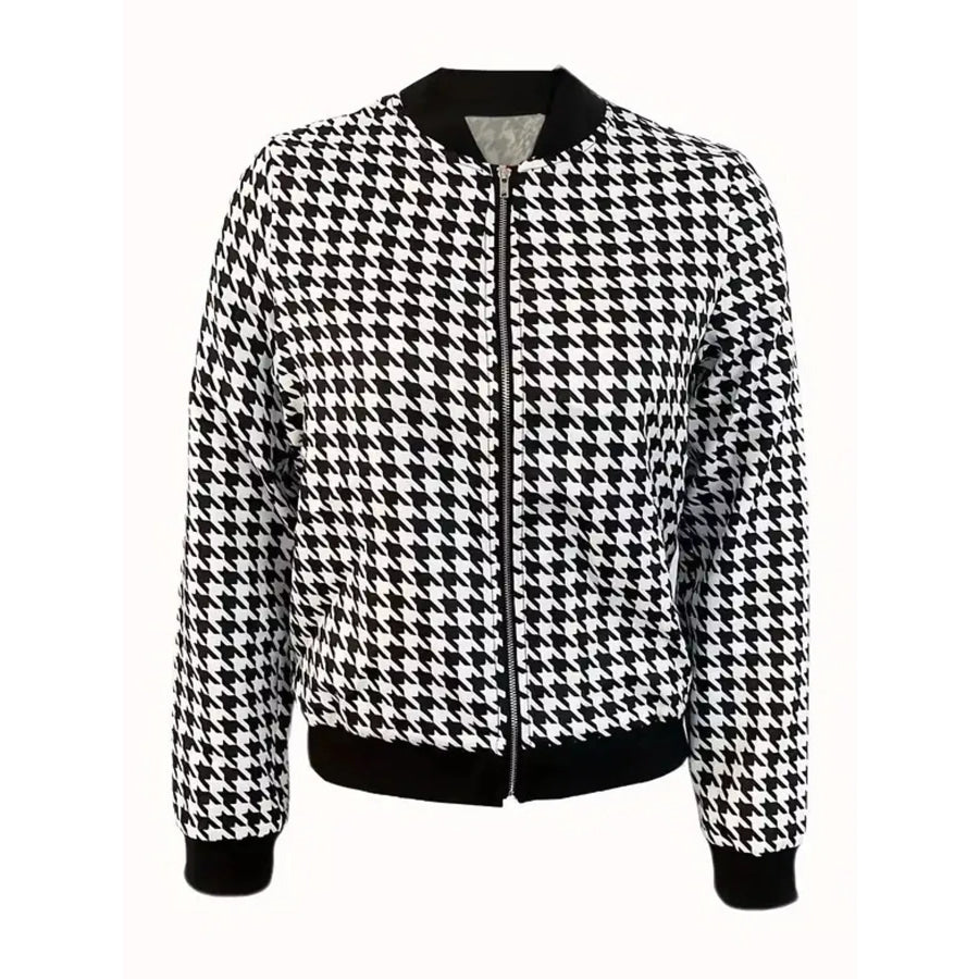 Printed Zip-Up Bomber Jacket Apparel and Accessories