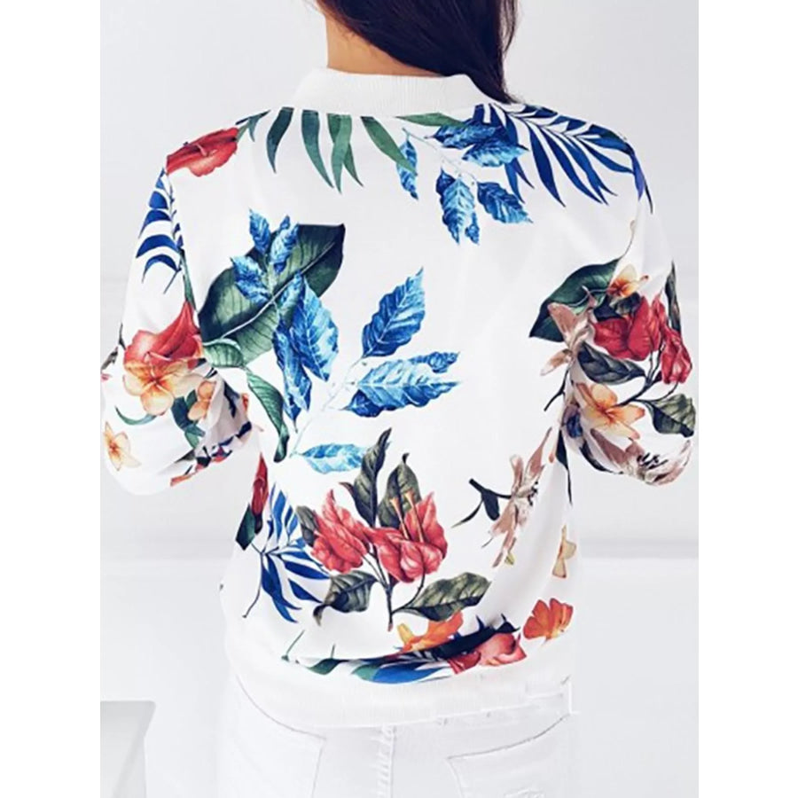 Printed Zip-Up Bomber Jacket Apparel and Accessories