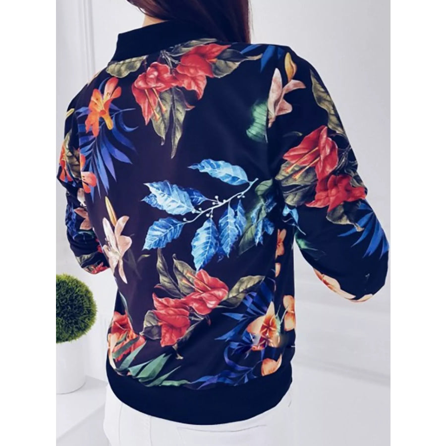 Printed Zip-Up Bomber Jacket Apparel and Accessories