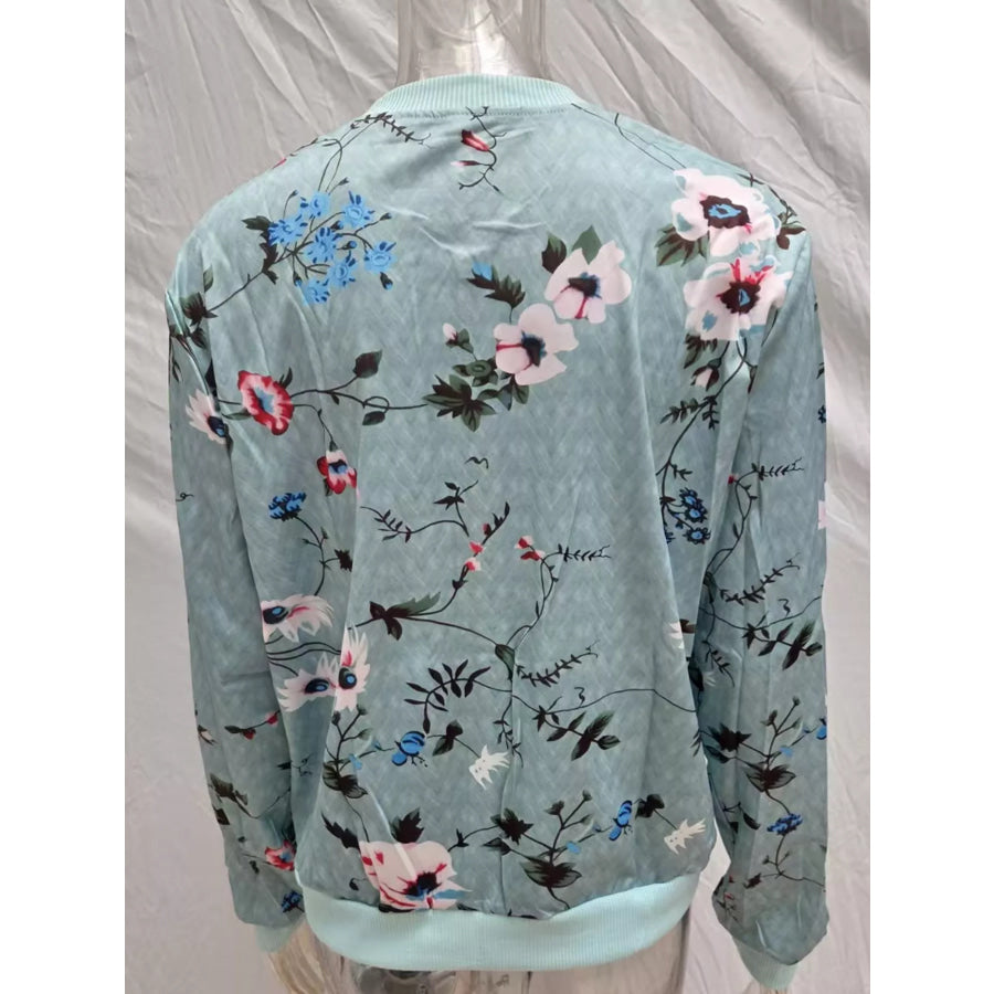 Printed Zip-Up Bomber Jacket Apparel and Accessories