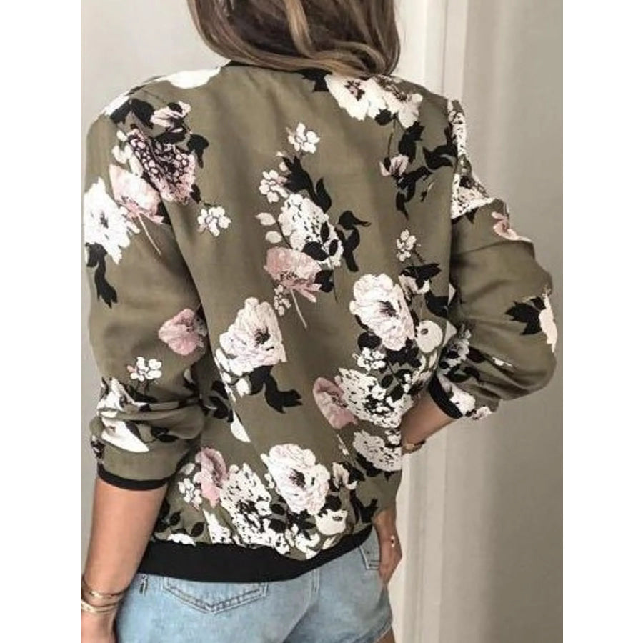 Printed Zip-Up Bomber Jacket Apparel and Accessories