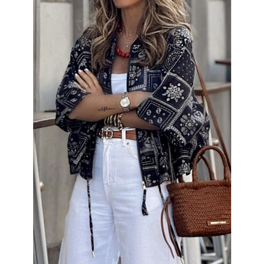 Printed Zip Up Jacket Apparel and Accessories