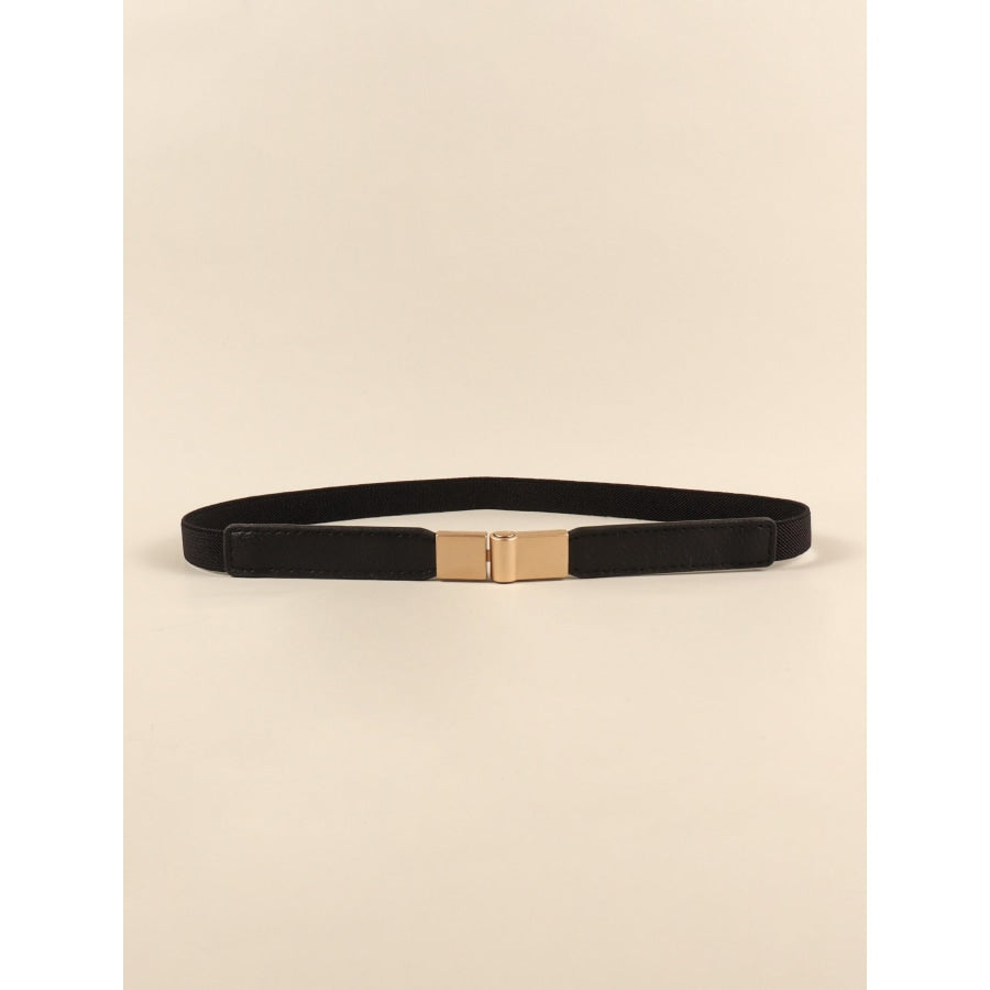 PU Elastic Skinny Belt Black / One Size