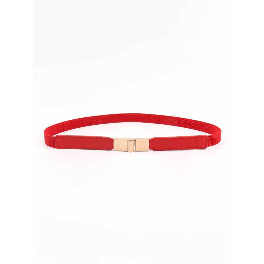 PU Elastic Skinny Belt Red / One Size