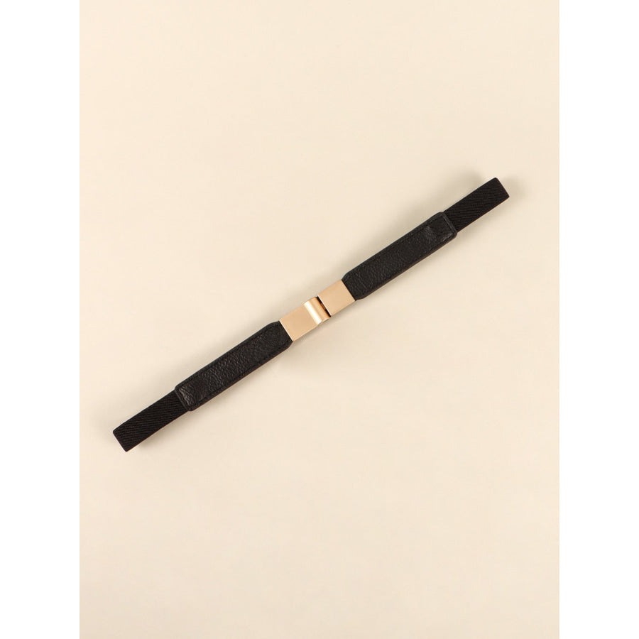 PU Elastic Skinny Belt Black / One Size