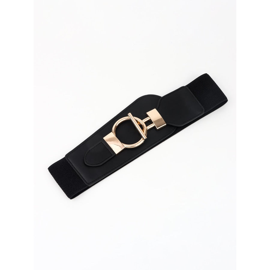 PU Elastic Wide Belt with Alloy Buckle