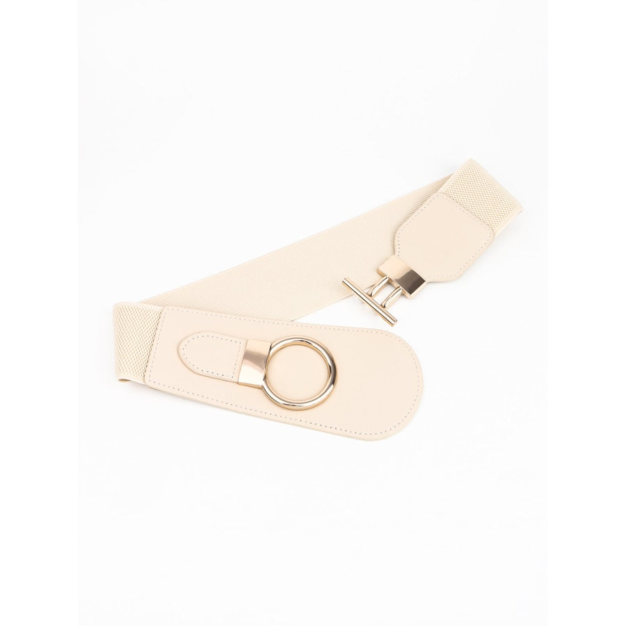 PU Elastic Wide Belt with Alloy Buckle