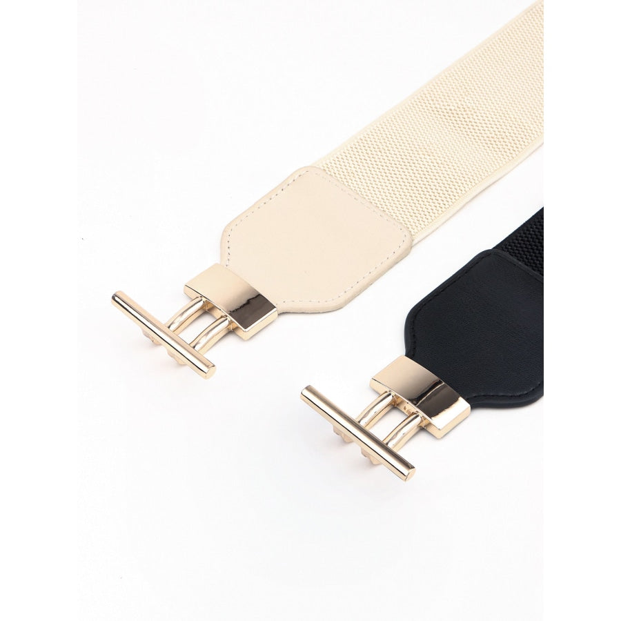 PU Elastic Wide Belt with Alloy Buckle