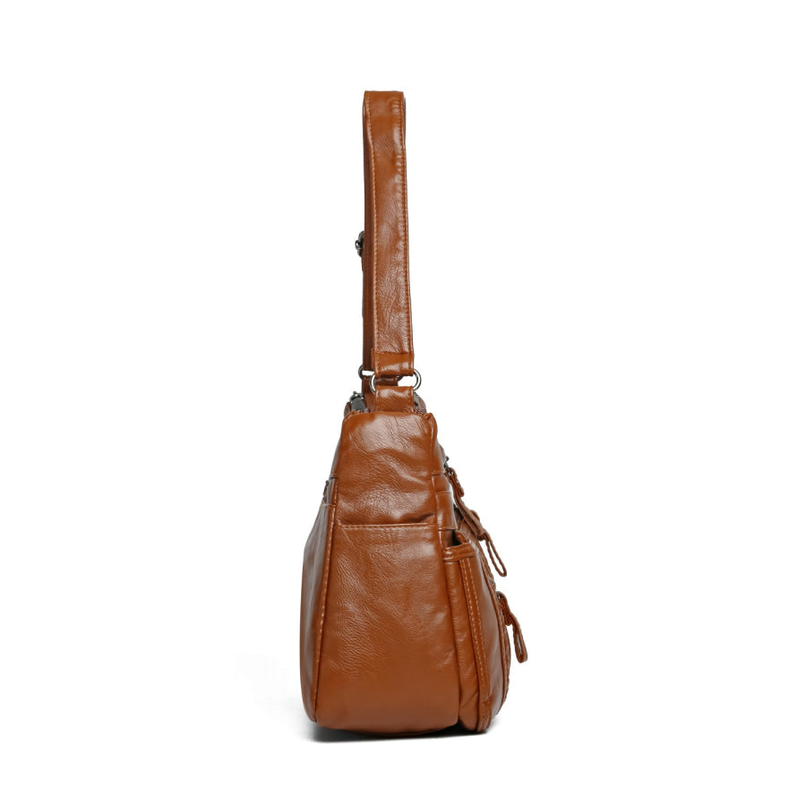 PU Leather Adjustable Strap Shoulder Bag Apparel and Accessories