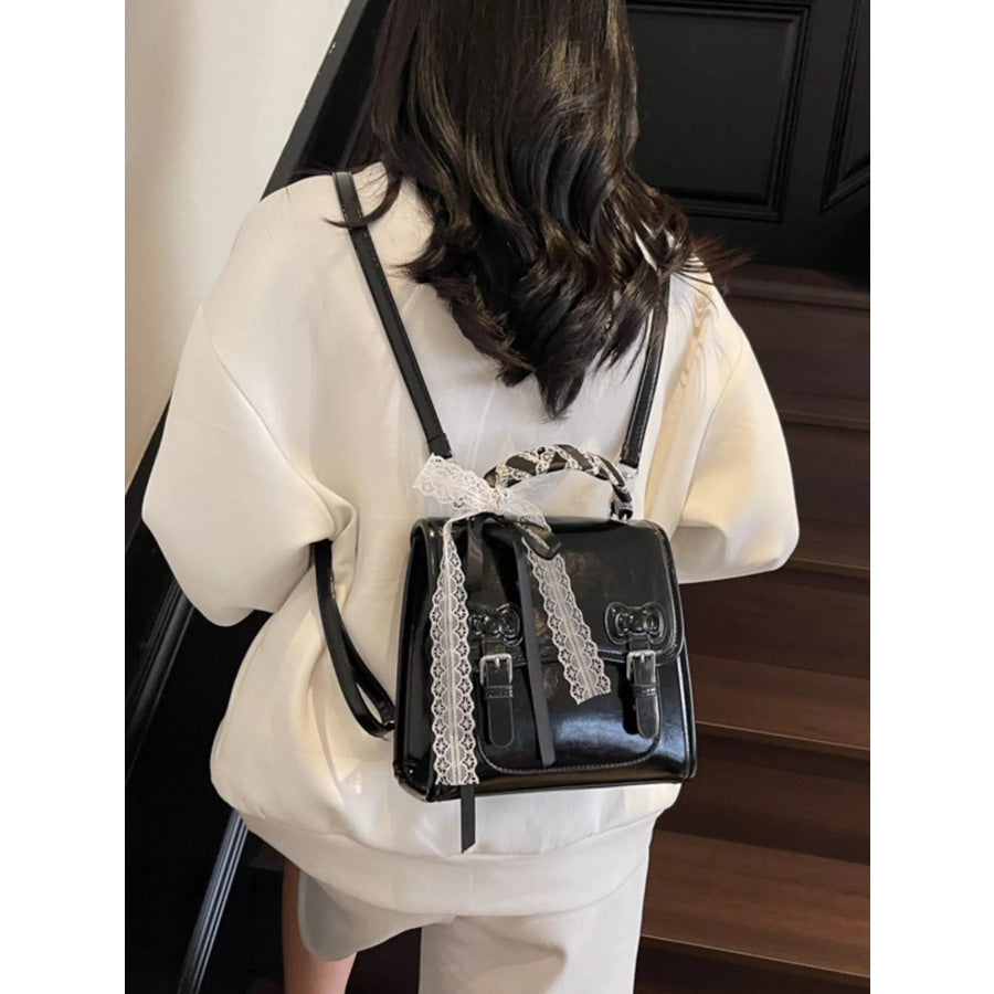 PU Leather Backpack Bag Black / onesize Apparel and Accessories