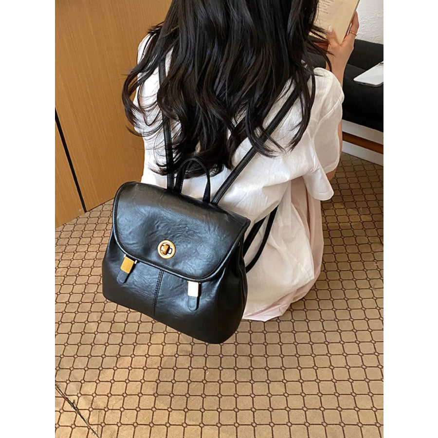 PU Leather Backpack Bag Black / onesize Apparel and Accessories
