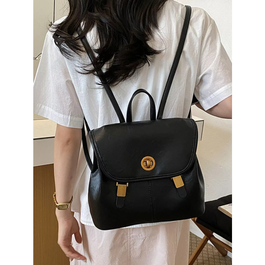 PU Leather Backpack Bag Black / onesize Apparel and Accessories