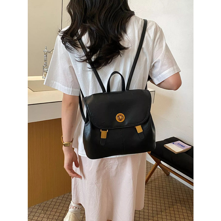 PU Leather Backpack Bag Black / onesize Apparel and Accessories