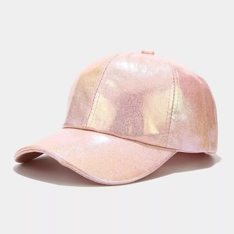 PU Leather Baseball Cap Blush Pink / One Size Apparel and Accessories