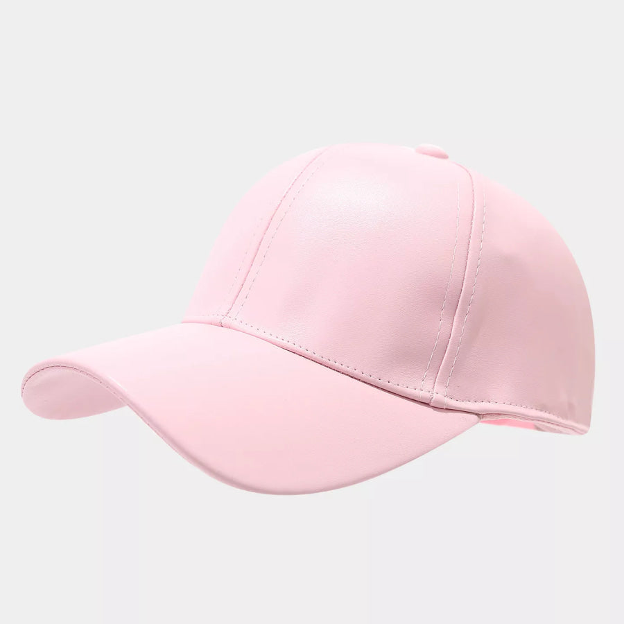 PU Leather Baseball Cap Pink / One Size Apparel and Accessories