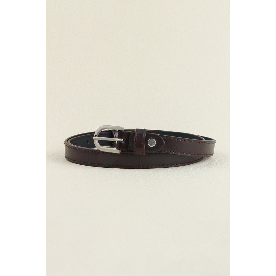 PU Leather Belt Chocolate / One Size