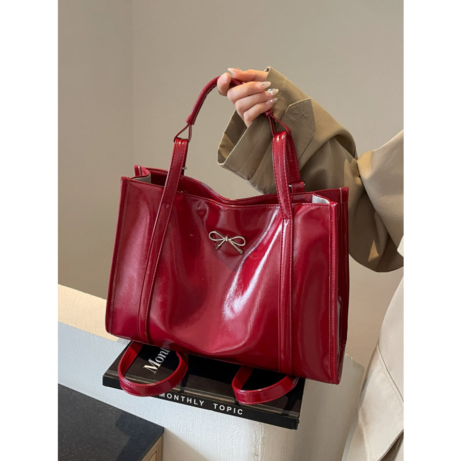 PU Leather Bow Shoulder Bag Apparel and Accessories