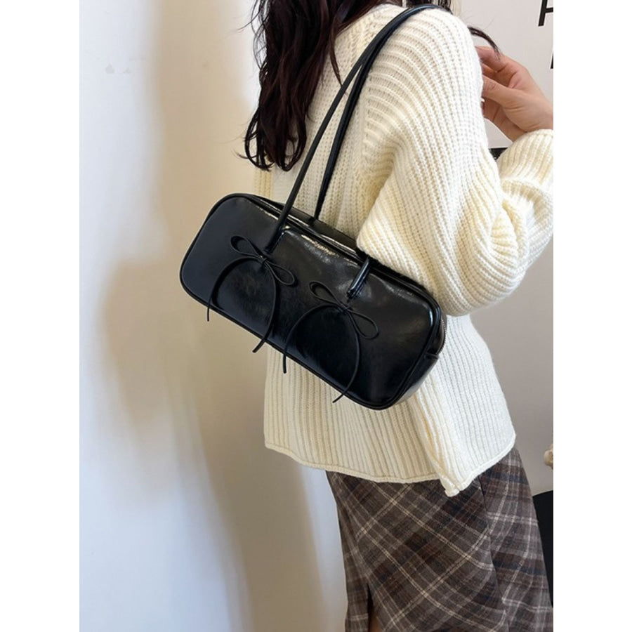 PU Leather Bow Trim Shoulder Bag Apparel and Accessories