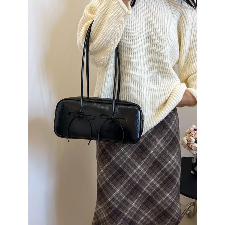 PU Leather Bow Trim Shoulder Bag Apparel and Accessories